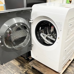 【中古品】2023年製 SHARP シャープ ドラム式 洗濯乾燥機 ハイエンドモデル ES-X11A-SL ハイブリッド乾燥 洗剤自動投入 乾燥フィルター自動掃除 洗濯11kg/乾燥6kg 幅64cm 左開き シルバー 生活家電の画像