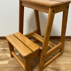 木製 スツール ステップ 踏み台 椅子 2段の画像