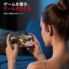 新品　翻訳機 ワイヤレスイヤホン型　レッド 98%翻訳精度の画像