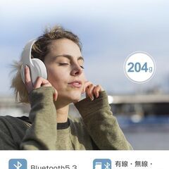 新品　ワイヤレスヘッドホン Bluetooth 5.3 ホワイトの画像