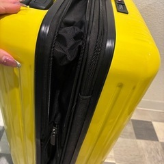 機内持ち込みサイズ　ミニオンカラーのキャリーケースの画像