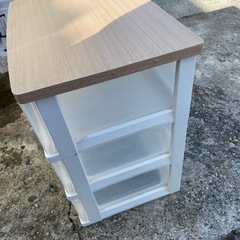 中古　収納ケース　3段　透明　引き出し　プラスチック　ケースの画像