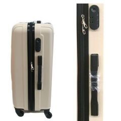 新品☆ HUNDRED キャリーケース Mサイズ 63L MCR-001 ベージュ ハードケース スーツケース キャスター付き キャリーバッグ　西岡店の画像