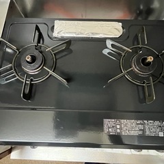 【値下げ交渉可】リンナイ ガスコンロ（LPガス）2口／グリル未使用／KG35NBK　2年使用 の画像