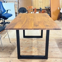 A1733🌟配送♻️設置🉑‼️ マルナクールA ダイニングテーブル 無垢 ウォールナット アイアン幅150cm 高さ70.5cm🌟の画像