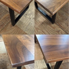 A1733🌟配送♻️設置🉑‼️ マルナクールA ダイニングテーブル 無垢 ウォールナット アイアン幅150cm 高さ70.5cm🌟の画像