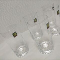  HOYA ホヤクリスタル ジュースグラス 5客セット クリスタルガラス 箱付き 上品 来客用 食卓用品 ガラス食器 セット　251111-12Aの画像