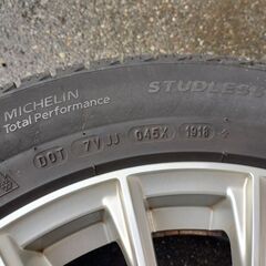 235/55R17 2018年製 ミシュラン X-ICE3+ 溝6.4～6.6mm ユーロテック Rスポーツ ホイール アウディQ3で使用の画像