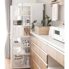 隙間収納 トールワゴン  マットホワイト の画像