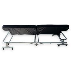 【スペース有効活用★寮などにも】折りたたみ可 ソファーベッド 黒 キャスター付きの画像