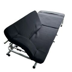 【スペース有効活用★寮などにも】折りたたみ可 ソファーベッド 黒 キャスター付きの画像