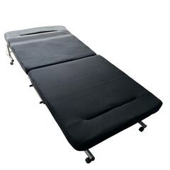 【スペース有効活用★寮などにも】折りたたみ可 ソファーベッド 黒 キャスター付きの画像