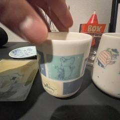 ムーミン　湯呑み　透明マグカップセットの画像