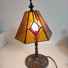 昭和レトロ アンティーク調 ステンドグラス風 卓上ライト 間接照明 インテリア デスクランプ　251111-13Tの画像