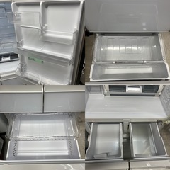 2019年製　日立『真空チルド』ガラストップ5ドア冷蔵庫401L/クリスタルホワイト/自動製氷！の画像