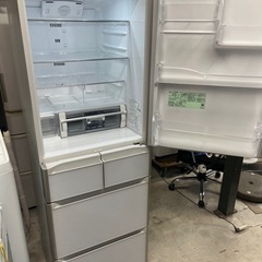 2019年製　日立『真空チルド』ガラストップ5ドア冷蔵庫401L/クリスタルホワイト/自動製氷！の画像