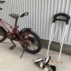 子供用自転車、キッズ自転車、16インチ、補助輪付属、、イオンで購入の画像