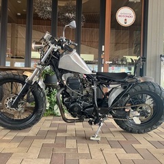 YAMAHA TW200E DG07J スカチューン 動画あり 書類あり フルカスタム　リジットリアサス　スパトラ　アルミオイルクーラー　アルミタンクの画像