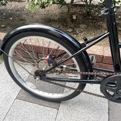 🔵中古車🔵 折畳自転車　20インチ　黒　中古自転車　点検調整永久無料✨　整備済み　西宮市の画像