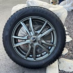 ブリヂストン　スタッドレスタイヤ　BLIZZAK VRX2　軽自動車用　155/65R14　75Q　鉄製ホイール付　4本セット　専用ナット付の画像