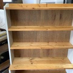 【リサイクルサービス八光】幅88㎝　ホワイト＆ブラウン　木製収納t棚の画像