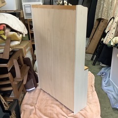 【リサイクルサービス八光】幅88㎝　ホワイト＆ブラウン　木製収納t棚の画像