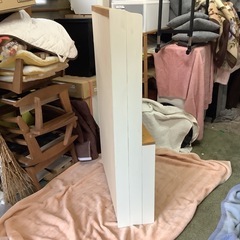 【リサイクルサービス八光】幅88㎝　ホワイト＆ブラウン　木製収納t棚の画像