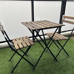 IKEA アウトドアテーブル&チェア2脚セットの画像