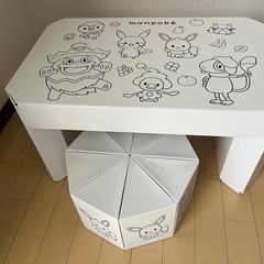  お絵かきデスク ポケモン キッズテーブル＆スツール モンポケ カトージ KATOJI の画像