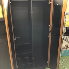 【ドリーム川西店御来店限定】☆ジモティー見たよ♪割引☆  ワードローブ BRN×BLK クリーニング済み 【99560000033953】の画像