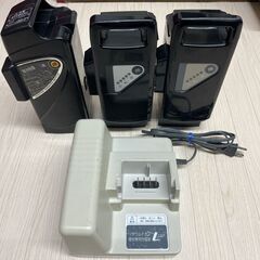 電動アシスト自転車 バッテリー×3個 Panasonic 20インチ 黒 充電器付の画像