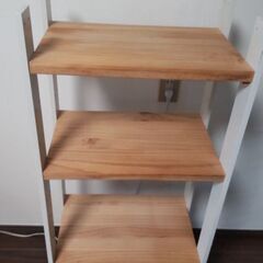 木製　白色棚　4段の画像