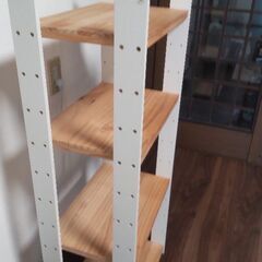 木製　白色棚　4段の画像