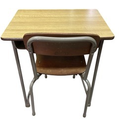 レトロ necos ネコス 学校机 椅子セット 当時物 の画像