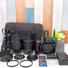 【全国送料無料】 Nikon D70✨望遠 ダブルレンズセット ズームセット✨ 届いたらすぐに使えます✨ ニコンの画像