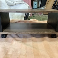 【リサイクルサービス八光】幅60㎝　ウォールナット　キャスター付きテレビボード　24型まで対応の画像