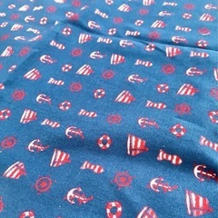 はぎれ　青いハギレ　布　青　ハギレ青　船　男の子の画像