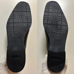 BURBERRYバーバリーローファー スリッポンシューズ ビジネスシューズ ドレスシューズ くつ クツ 革靴 紳士靴 紐無靴 紐なし靴blackブラック黒色系25.5センチEEE3Eの画像