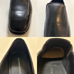BURBERRYバーバリーローファー スリッポンシューズ ビジネスシューズ ドレスシューズ くつ クツ 革靴 紳士靴 紐無靴 紐なし靴blackブラック黒色系25.5センチEEE3Eの画像