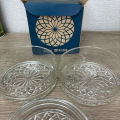 昭和　レトロ　硝子製　重ね鉢　 2個セット 箱付きの画像