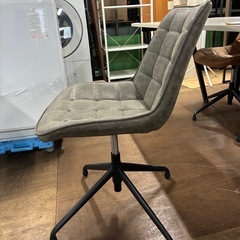 昇降式　イス　ダイニングチェア　レザー調　グレーの画像