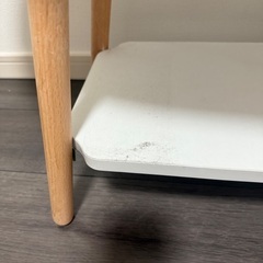 木製、白ローテーブル、大理石柄リメイクシート付きの画像