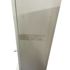 【省スペース設置OK◎】ミラー付き スリム本棚 ホワイト 姿見 収納ラックの画像