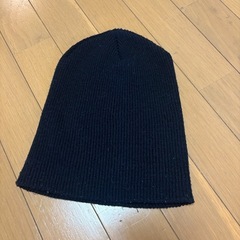 ドクロ　ニット帽　黒の画像