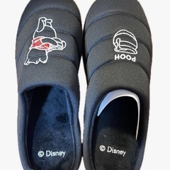 プーさんルームシューズ　黒　Mサイズの画像