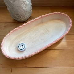 モダン陶器 花器 2点セット 白×ピンク フラワーベース オブジェ インテリアの画像