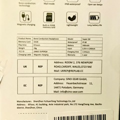 完全防水水泳骨伝導ワイヤレスイヤホンMP3 32gb32GBの画像