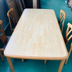 マツダ家具　ダイニング5点セット　180×90cm　の画像