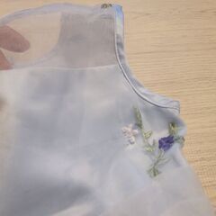 水色 刺繍 フォーマルドレス ブルー 発表会 結婚式 おままごと 120cmの画像