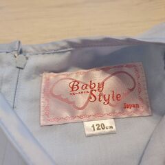 水色 刺繍 フォーマルドレス ブルー 発表会 結婚式 おままごと 120cmの画像